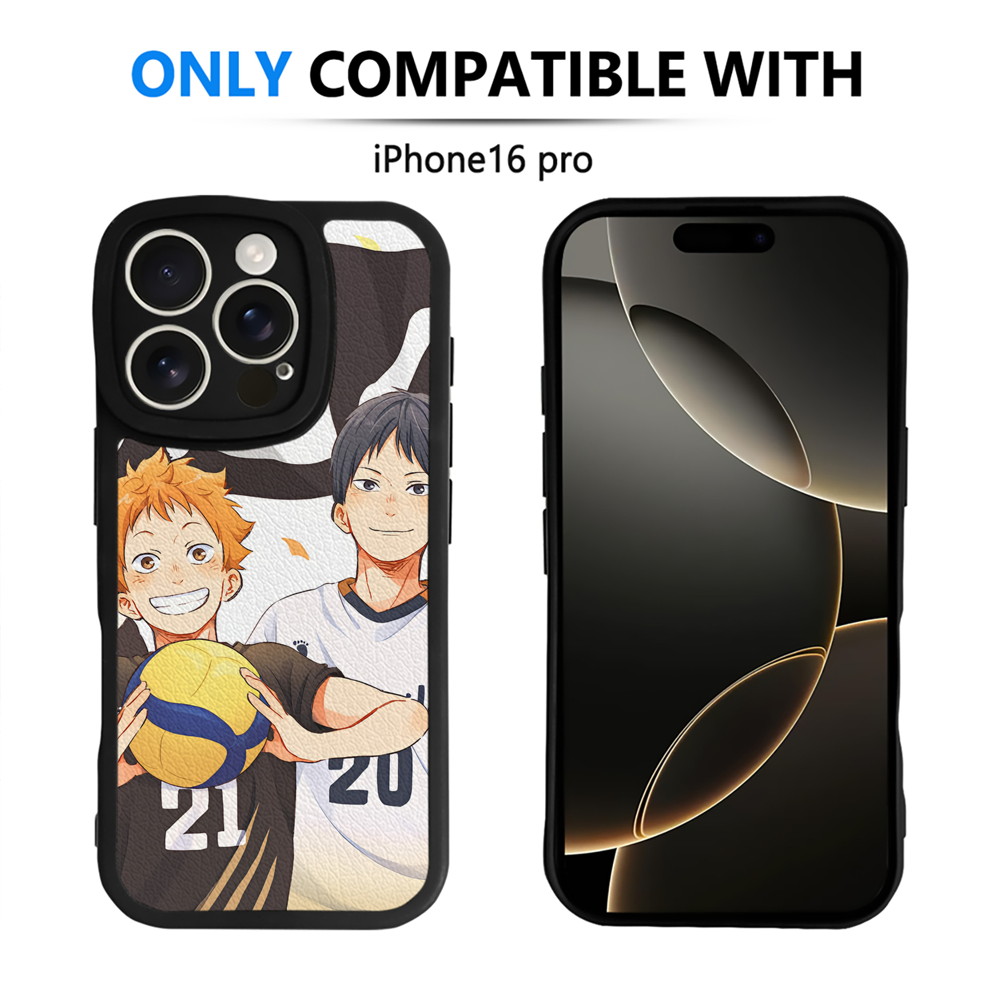 （画像用） ハイキュー!! Haikyu!! 【iPhone 16シリーズ対応】シリコンスマホケース（レザー調） 材質：シリコン